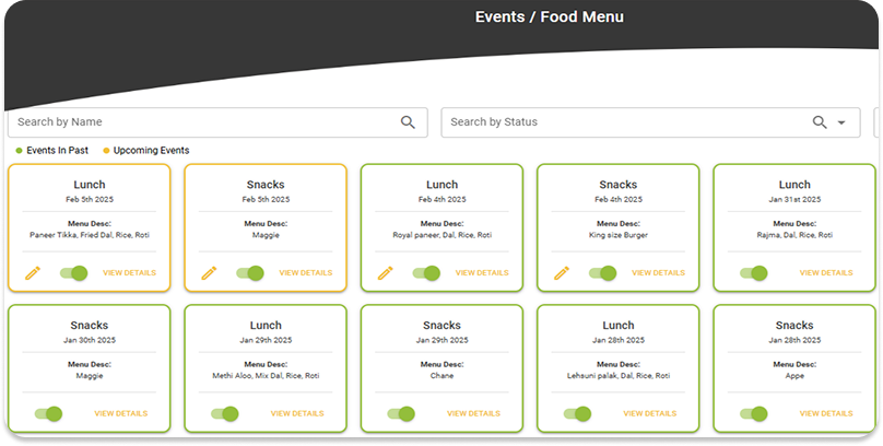 UI of HR management system: Pegasus