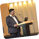 The CEO giving a speech at the annual meeting