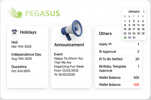 Pegasus platform UI screen