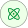 Atom icon representing functionality